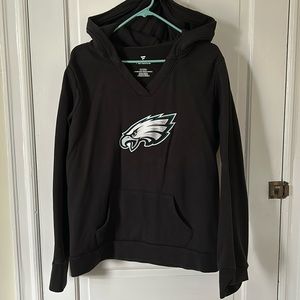 Philadelphia Eagles v-neck hoodie by Fanatics, women’s XL, never worn